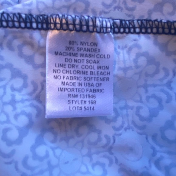 Jude Connally Megan Shift Dress V-Neck 3/4 Sleeve Blue Print Mod Cloth Tunic L - Picture 5 of 8